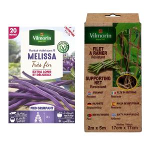 Kit semis Haricot Grimpant Melissa 20m + Filet à ramer Jute - 2m x 5m